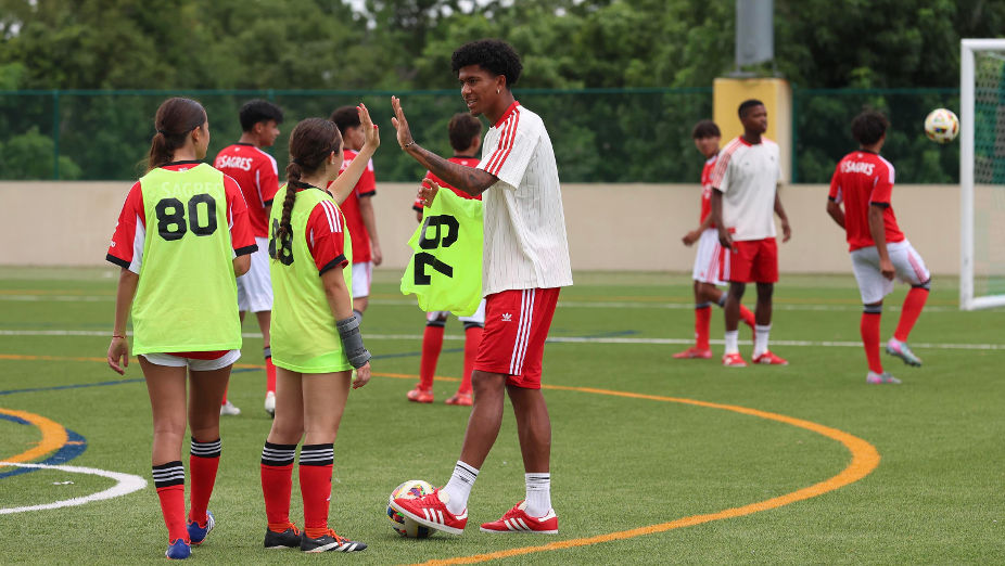 Joshua Wynder na inauguração da Benfica Residential Academy em Tampa