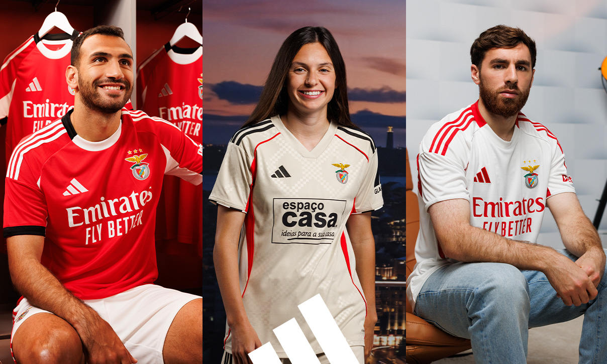 Camisolas adidas do Benfica para a época 2025/26