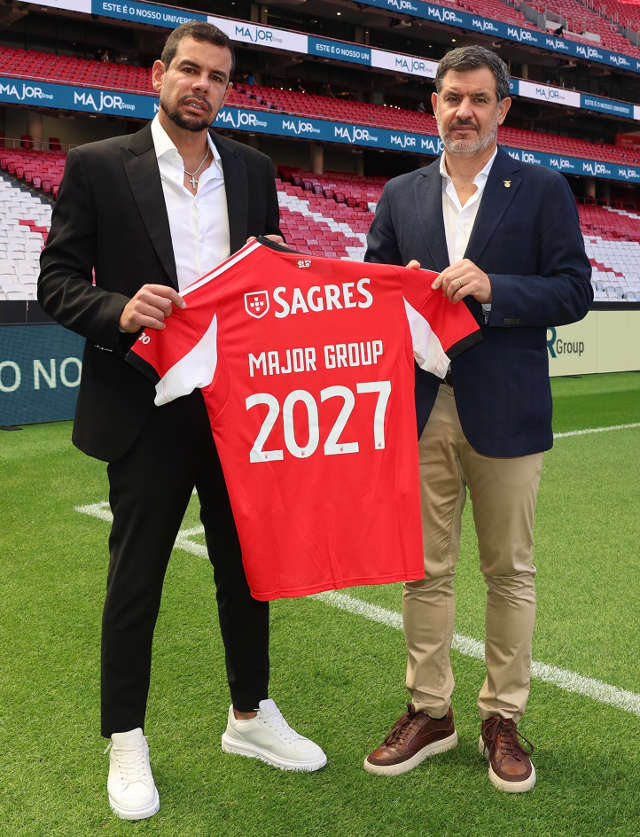 Gabriel Costa, CEO do Major Group, e Jos&#233; Gandarez, vice-presidente do SL Benfica