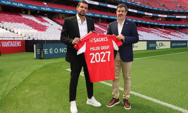 Gabriel Costa, CEO do Major Group, e Jos&#233; Gandarez, vice-presidente do SL Benfica