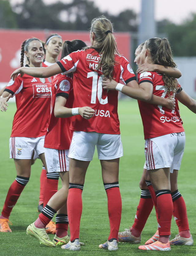Festejos das jogadoras do Benfica