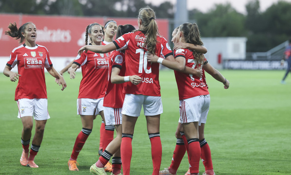 Festejos das jogadoras do Benfica