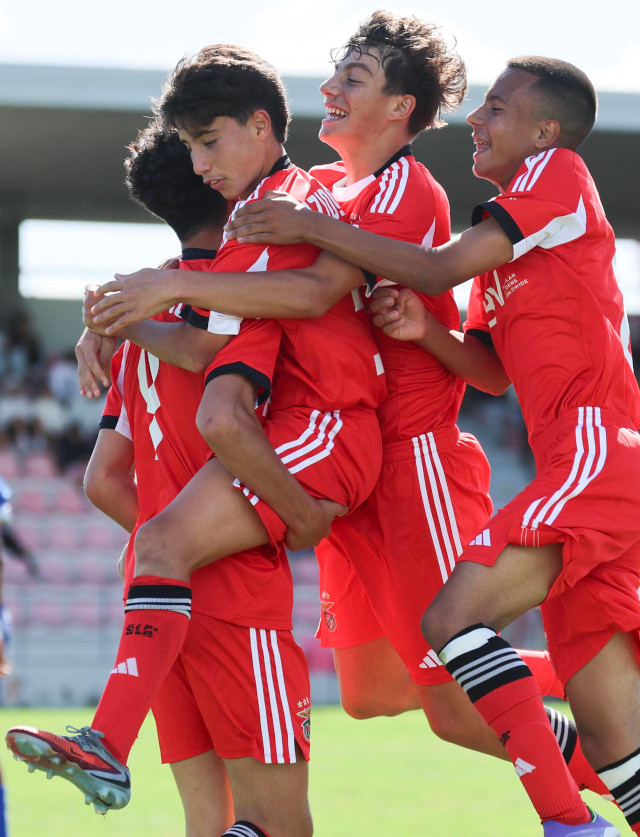 Festejo dos jogadores do Benfica