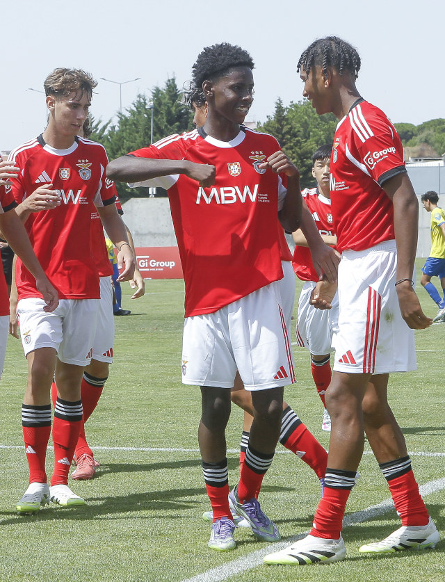 Festejos dos jogadores do Benfica