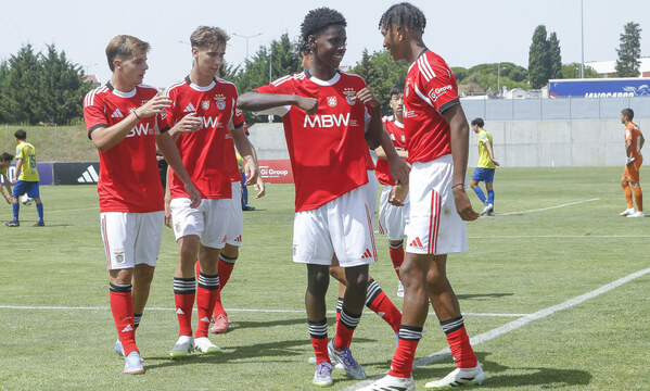Festejos dos jogadores do Benfica