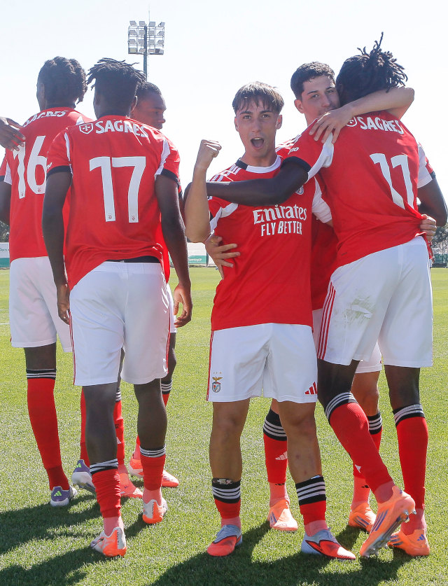 Festejo dos jogadores do Benfica