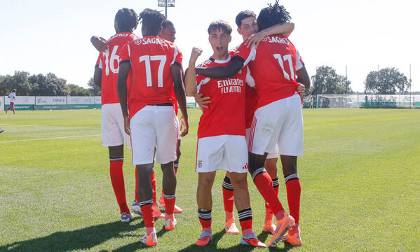 Festejo dos jogadores do Benfica