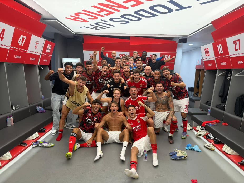 Festejo da equipa do Benfica