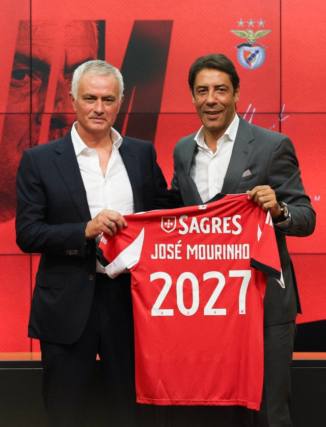 Jos&#233; Mourinho e o Presidente Rui Costa