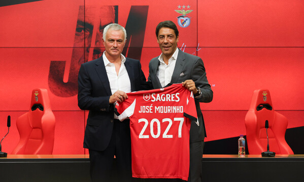 Jos&#233; Mourinho e o Presidente Rui Costa