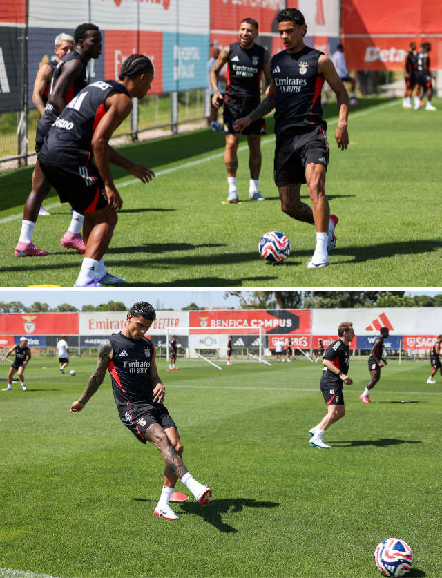 Richard R&#237;os em treino no Benfica Campus