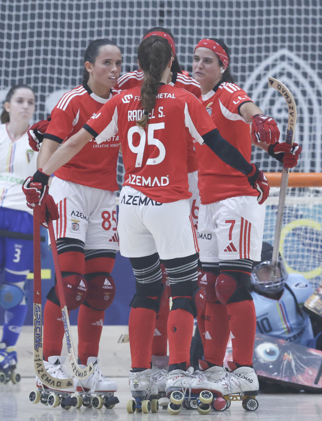 Festejos das jogadoras do Benfica