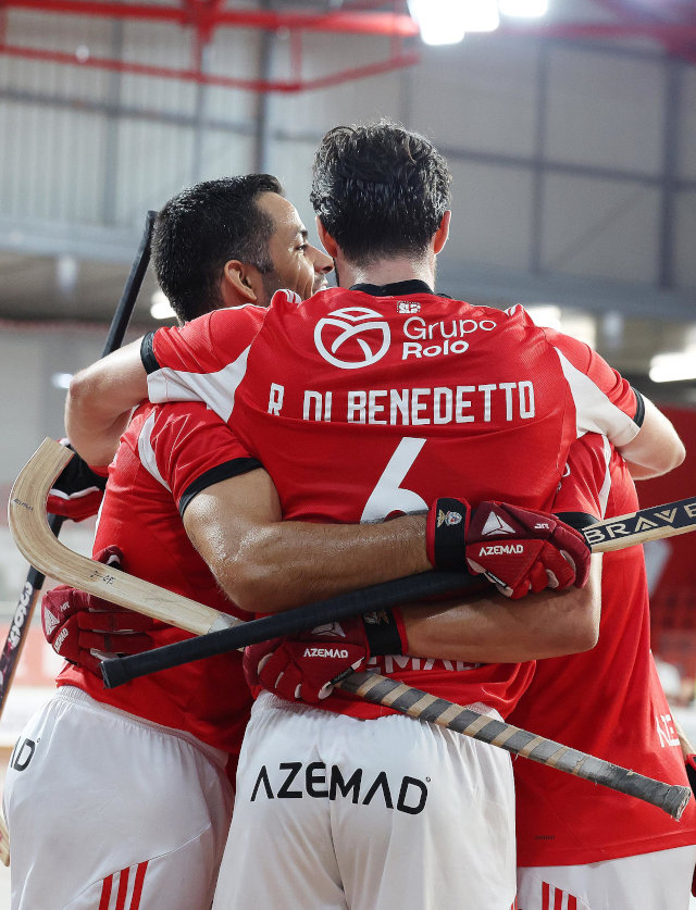 Festejos dos jogadores do Benfica