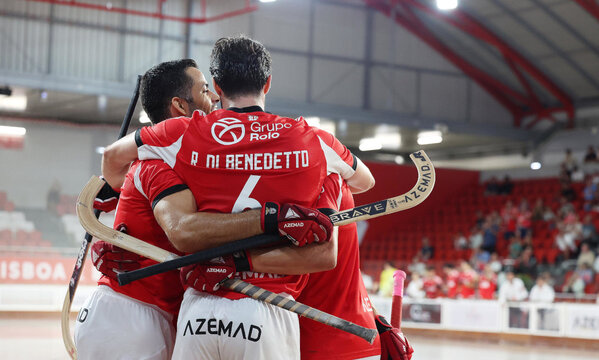 Festejos dos jogadores do Benfica