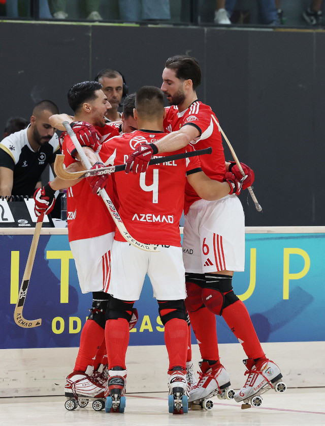 Festejo dos jogadores do Benfica