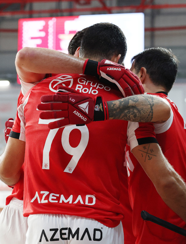 Festejo dos jogadores do Benfica