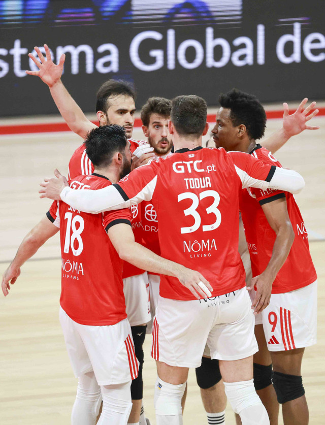 Festejo dos jogadores do Benfica