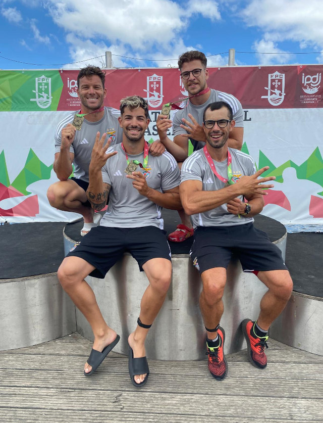 Fernando Pimenta, Jo&#227;o Ribeiro, Messias Baptista e Pedro Casinha, quarteto vencedor em K4 500 metros