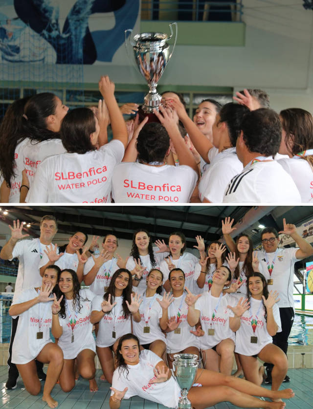 Equipa do Benfica festeja mais um êxito