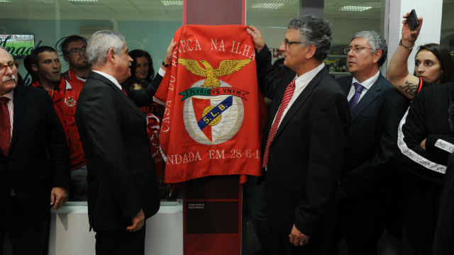 Lu&#237;s Filipe Vieira, presidente do Sport Lisboa e Benfica, e Fausto Costa, l&#237;der da Casa da Terceira