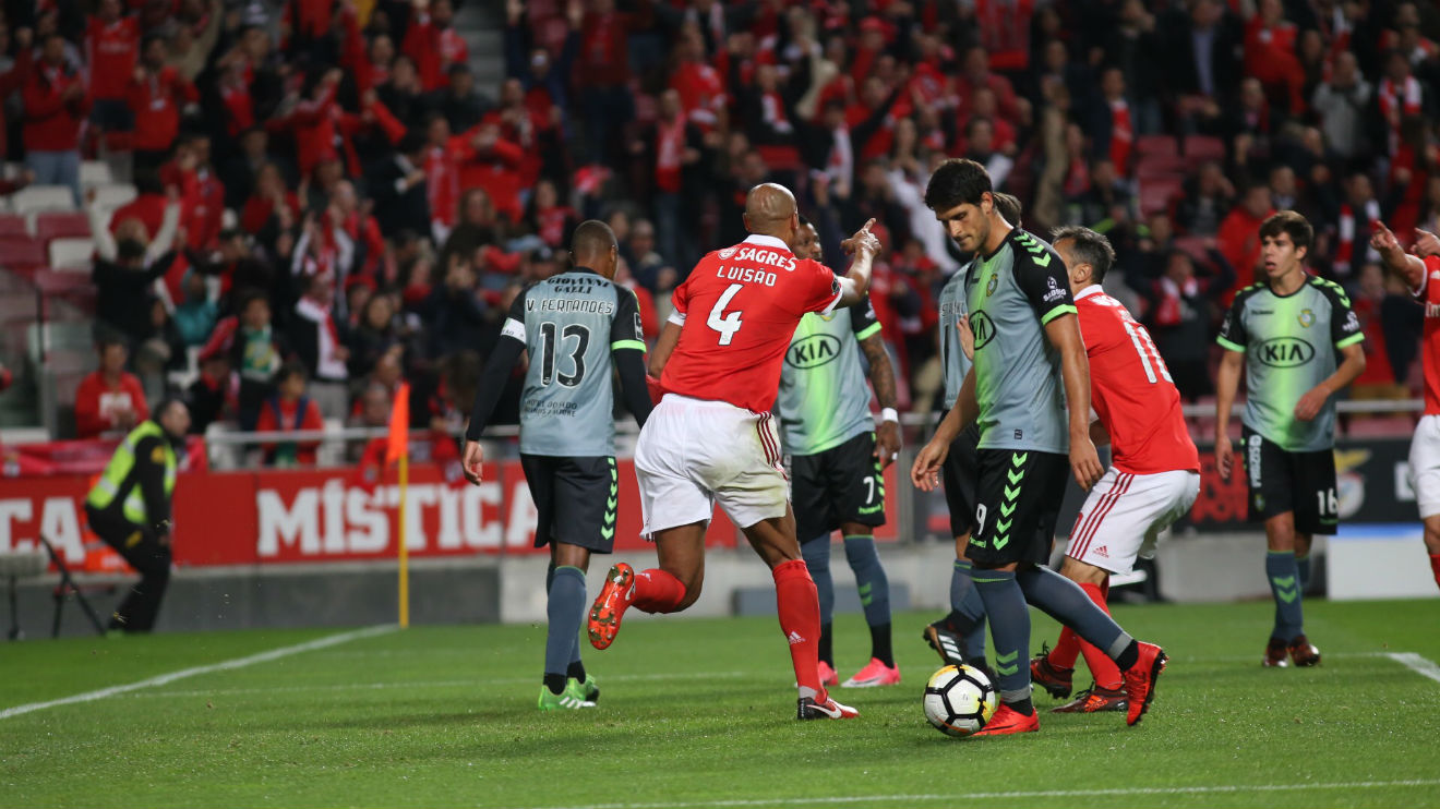 Luisão no jogo com o V. Setúbal