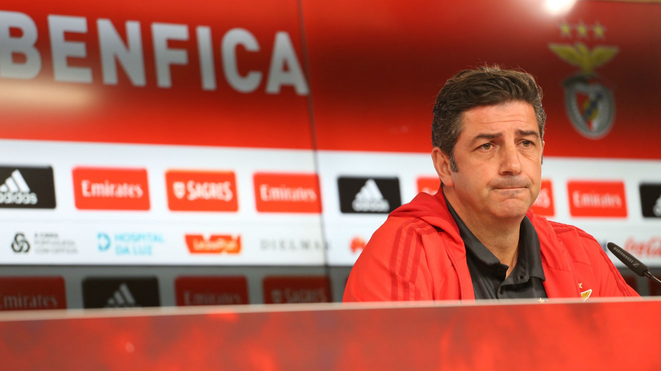 Rui Vitória em conferência de imprensa no Estádio da Luz