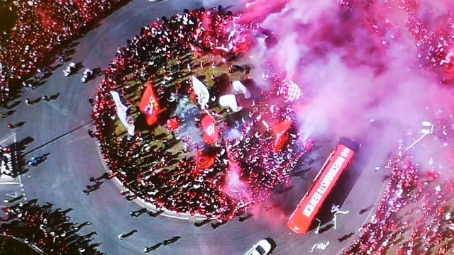 Chegada do autocarro ao Estádio da Luz