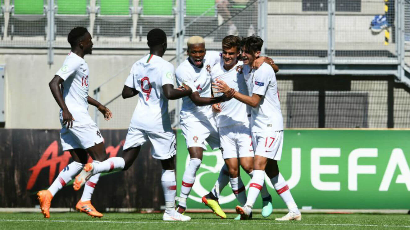Festejos de Portugal frente à Noruega