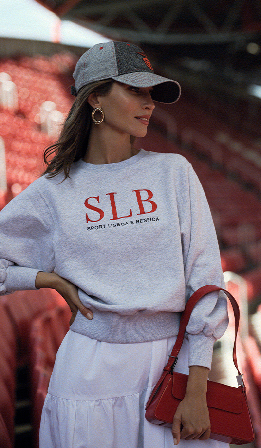 Sweat Cinzenta SLB Sport Lisboa e Benfica