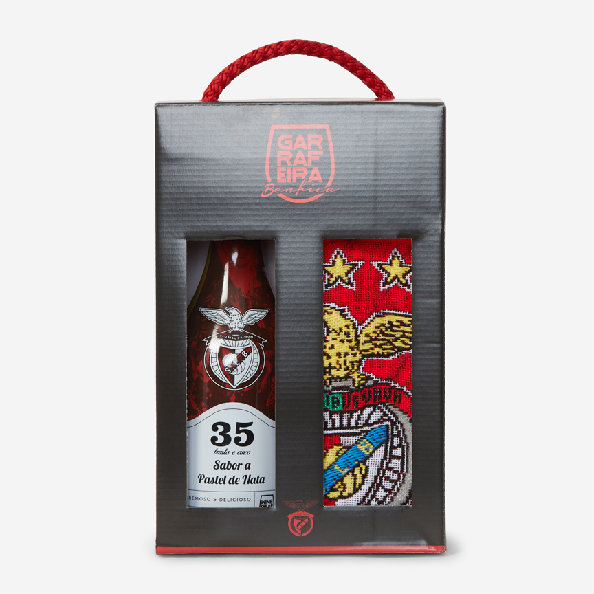 Conjunto Licor Creme Pastel de Nata com Cachecol SL Benfica