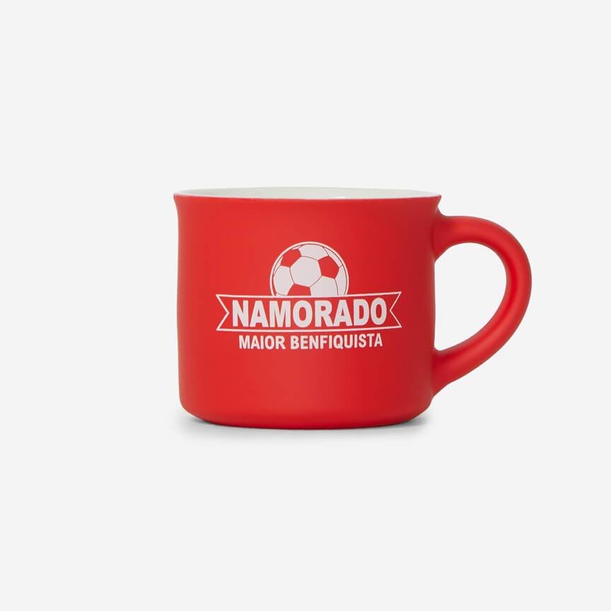 Taza de Café Roja con el Emblema para Novio
