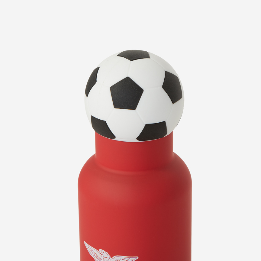 Garrafa Vermelha com Tampa Bola e Emblema SL Benfica