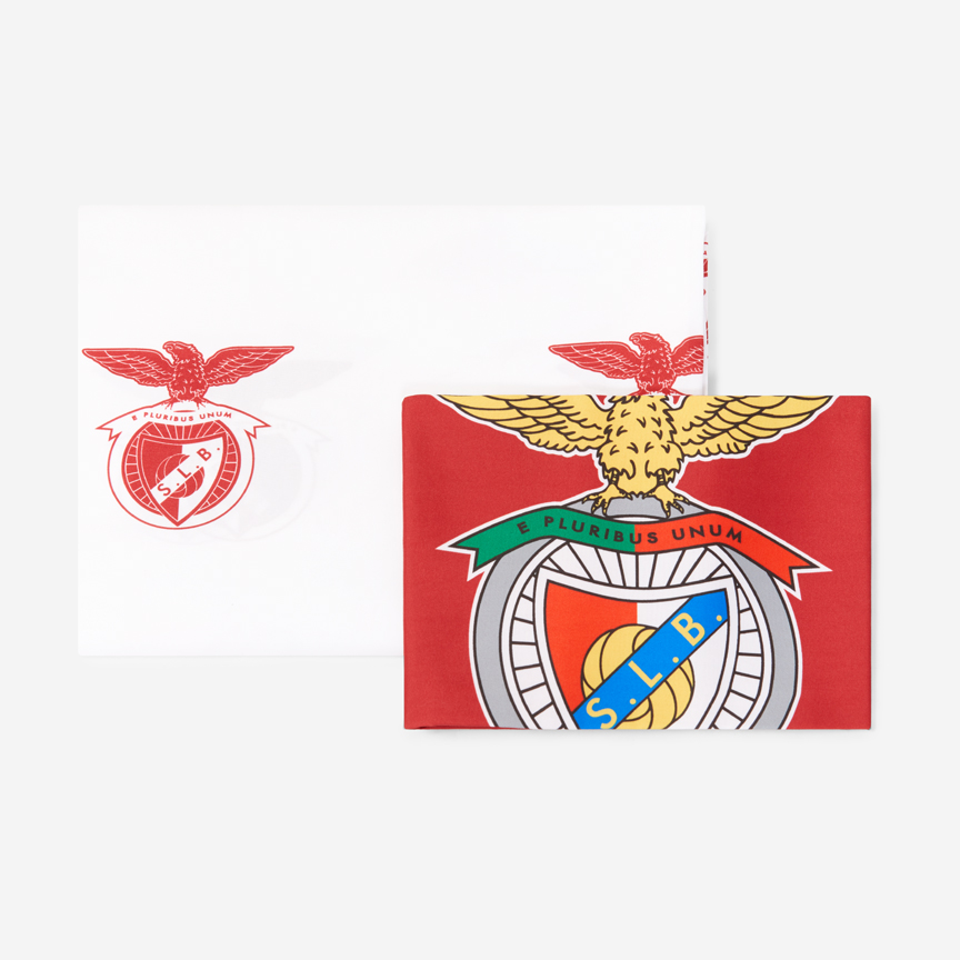 Conjunto para Cama de Solteiro Vermelho e Branco SL Benfica