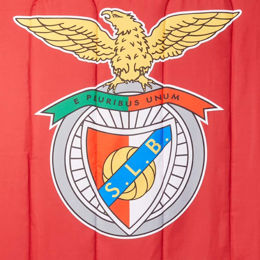 Edredão Vermelho Cama Solteiro Emblema Sport Lisboa e Benfica