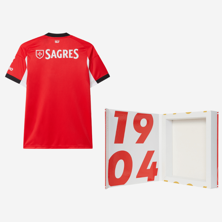 Conjunto Camiseta 1ª Equipación SL Benfica 2025-2026 y Caja E Pluribus Unum
