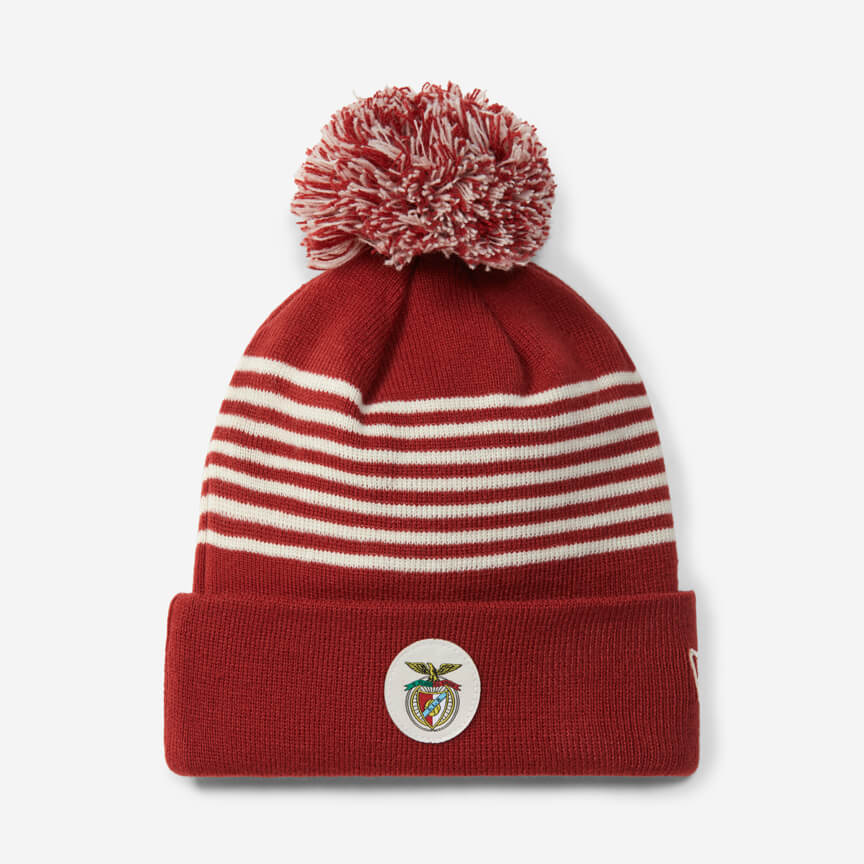 Gorro Burdeos a Rayas con Emblema Vintage SL Benfica