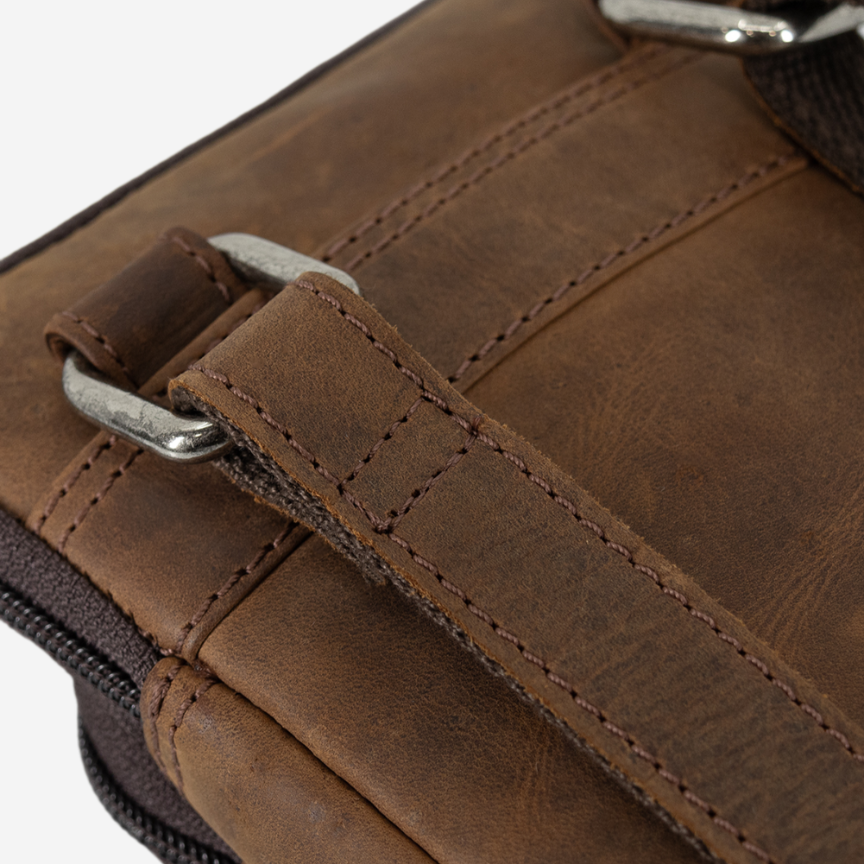 Sac à bandoulière SL Benfica Sac à bandoulière en cuir marron en cuir marron