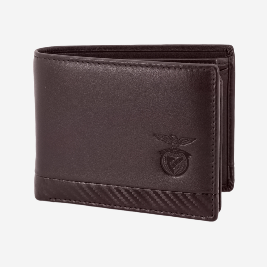 Cartera pequeña de piel marrón SL Benfica