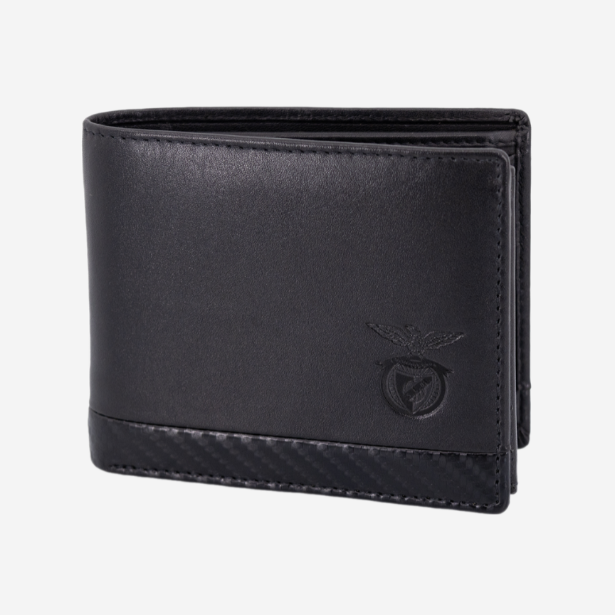 Cartera negra con interior de piel Clip SL Benfica