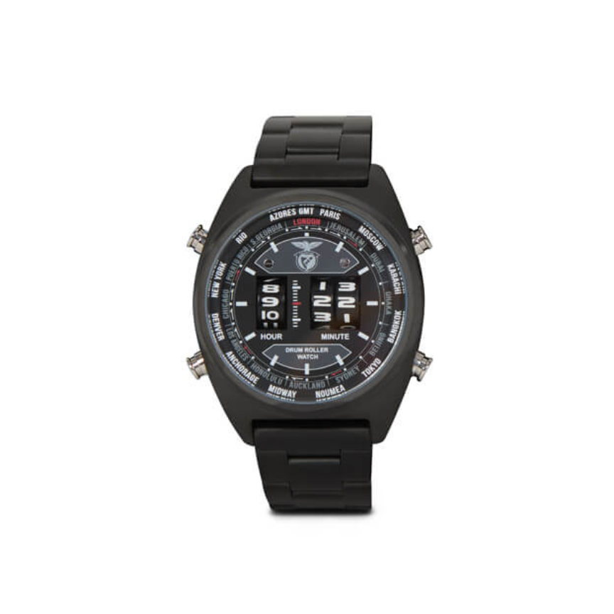 Relógio Monocromático Cinza do SL Benfica