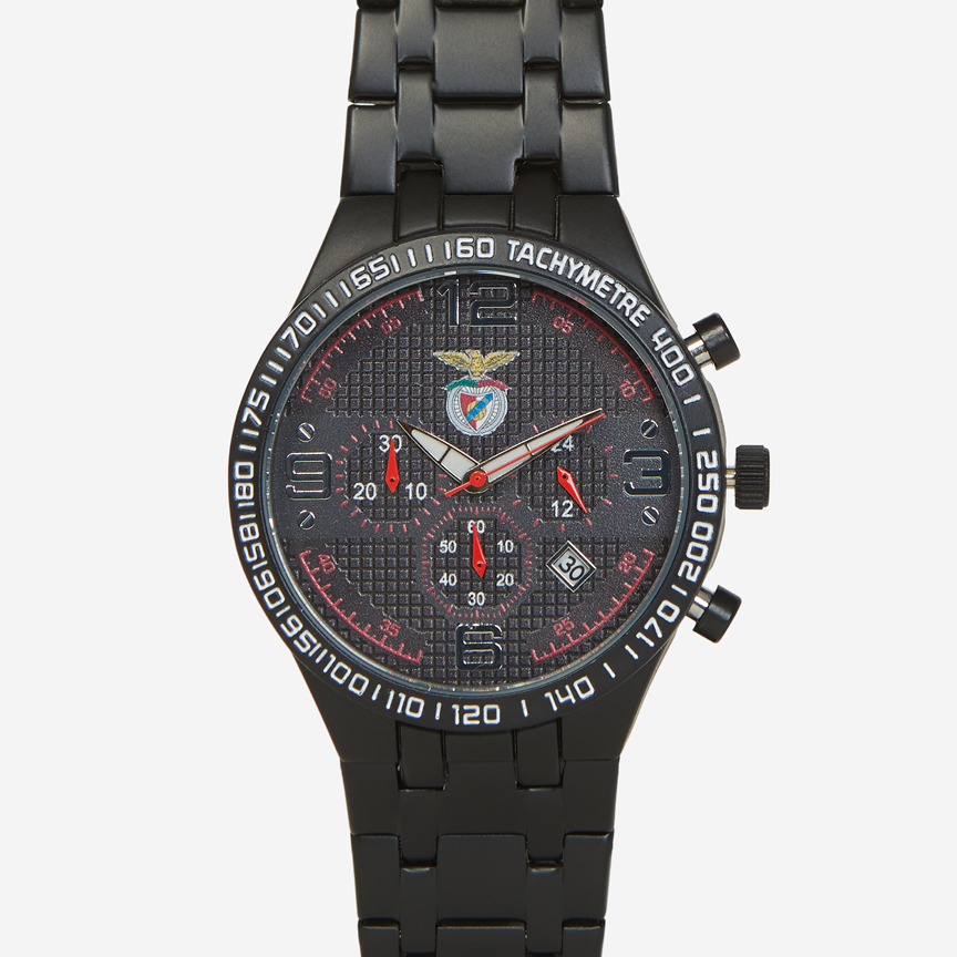 Reloj negro con emblema Sport Lisboa e Benfica