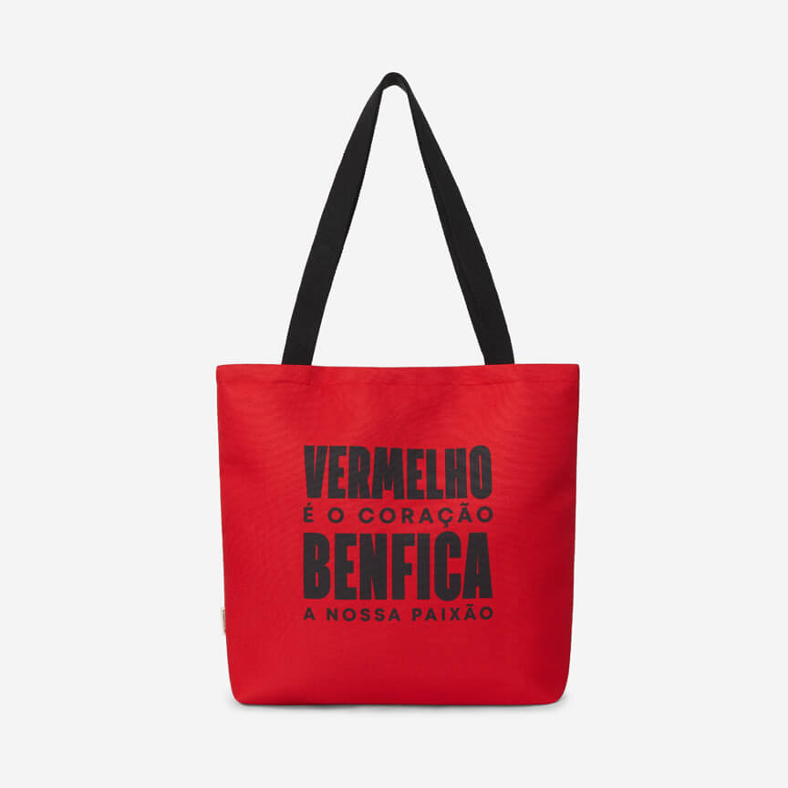 Bolso Tote Rojo Vermelho É o Coração Benfica a Nossa Paixão