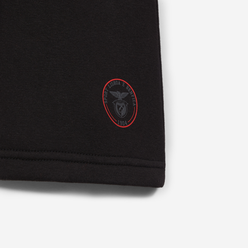 Calções Pretos para Criança Emblema SL Benfica 1904