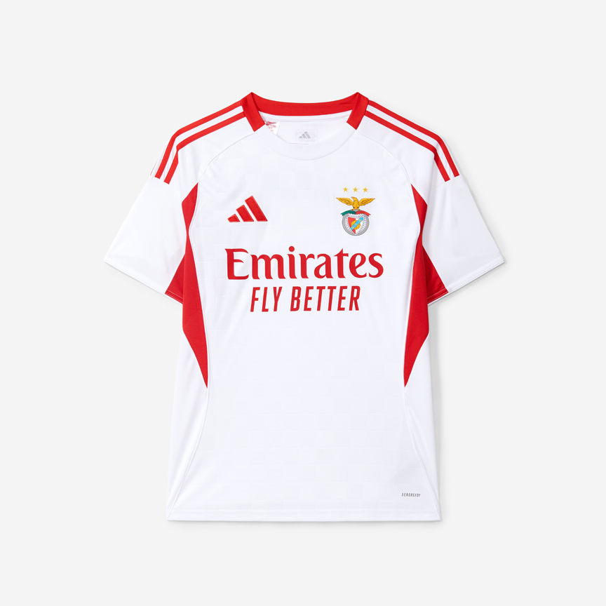 Camisola Alternativa Branca para Criança SL Benfica 2025-2026