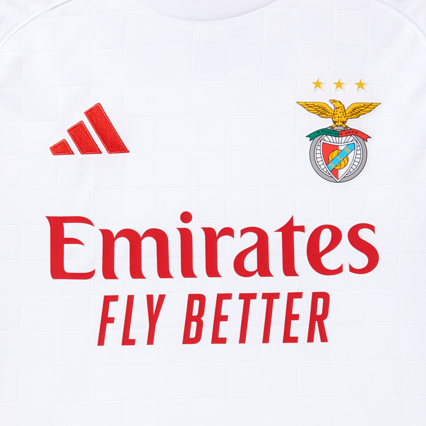 Camisola Alternativa Branca para Criança SL Benfica 2025-2026