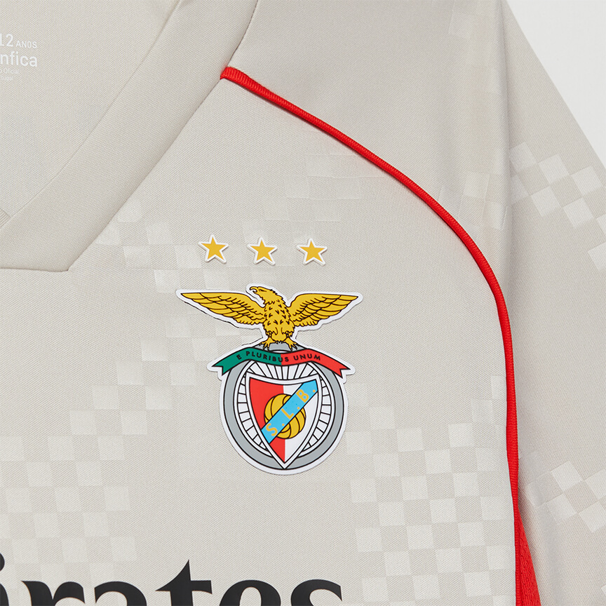 Réplica Camisola Alternativa Bege para Criança SL Benfica 2025-2026