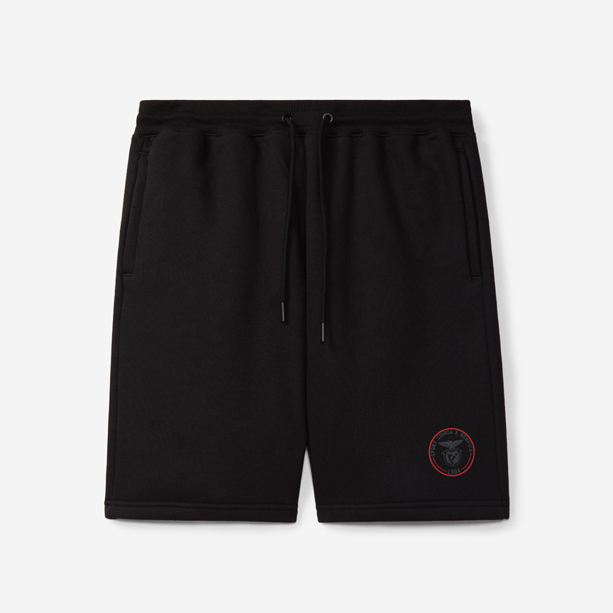 Calções Pretos Emblema SL Benfica 1904