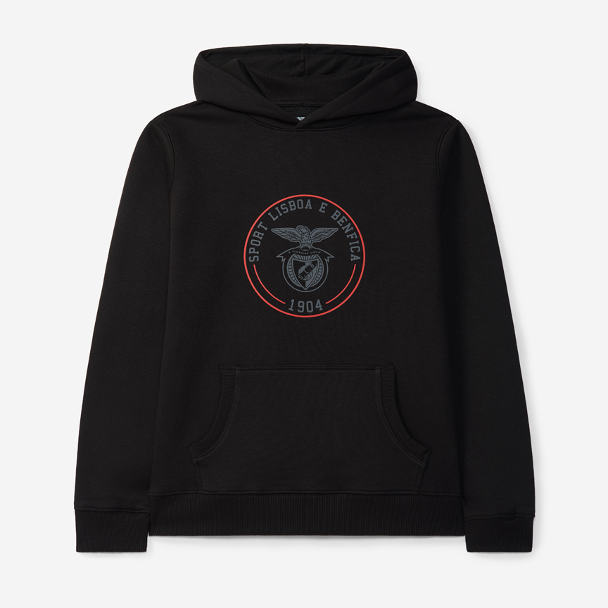 Sweat à Capuche Noir Emblème SL Benfica 1904