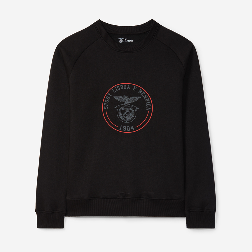 Sweatshirt Preta Emblema SL Benfica 1904