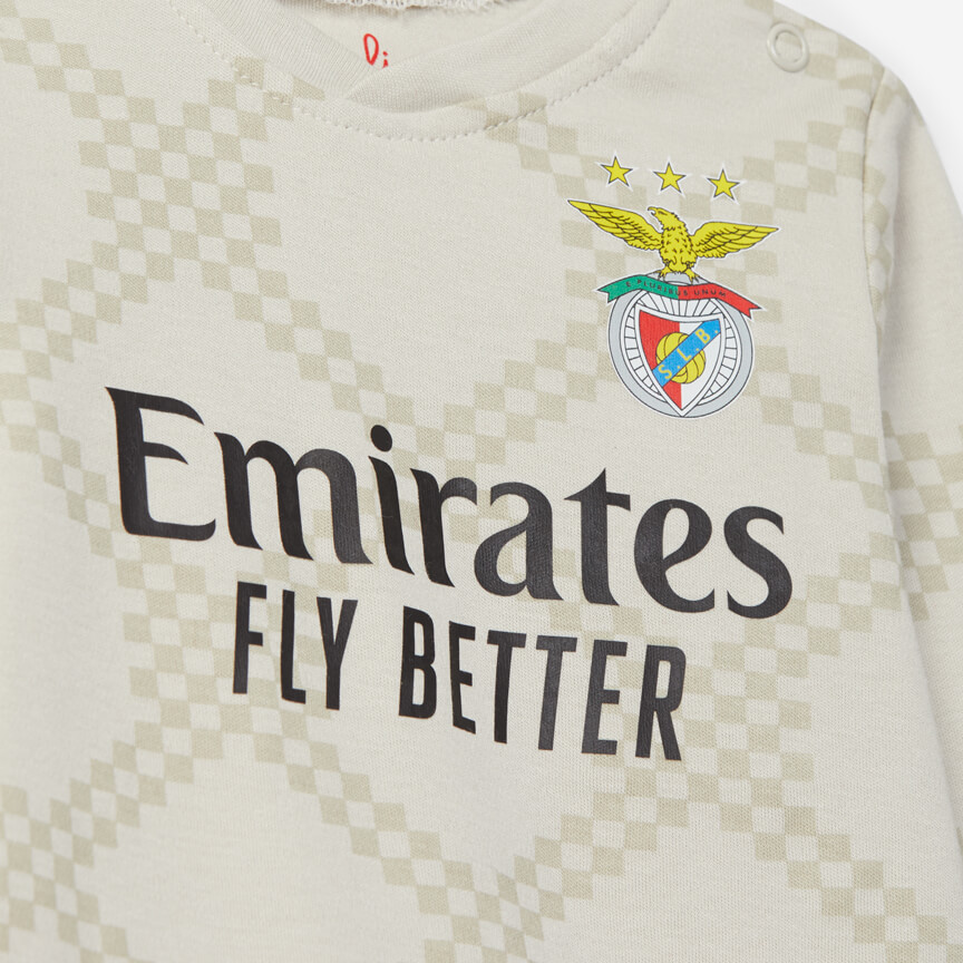 Babygrow Réplica Equipamento Alternativo Bege SL Benfica 2025-2026